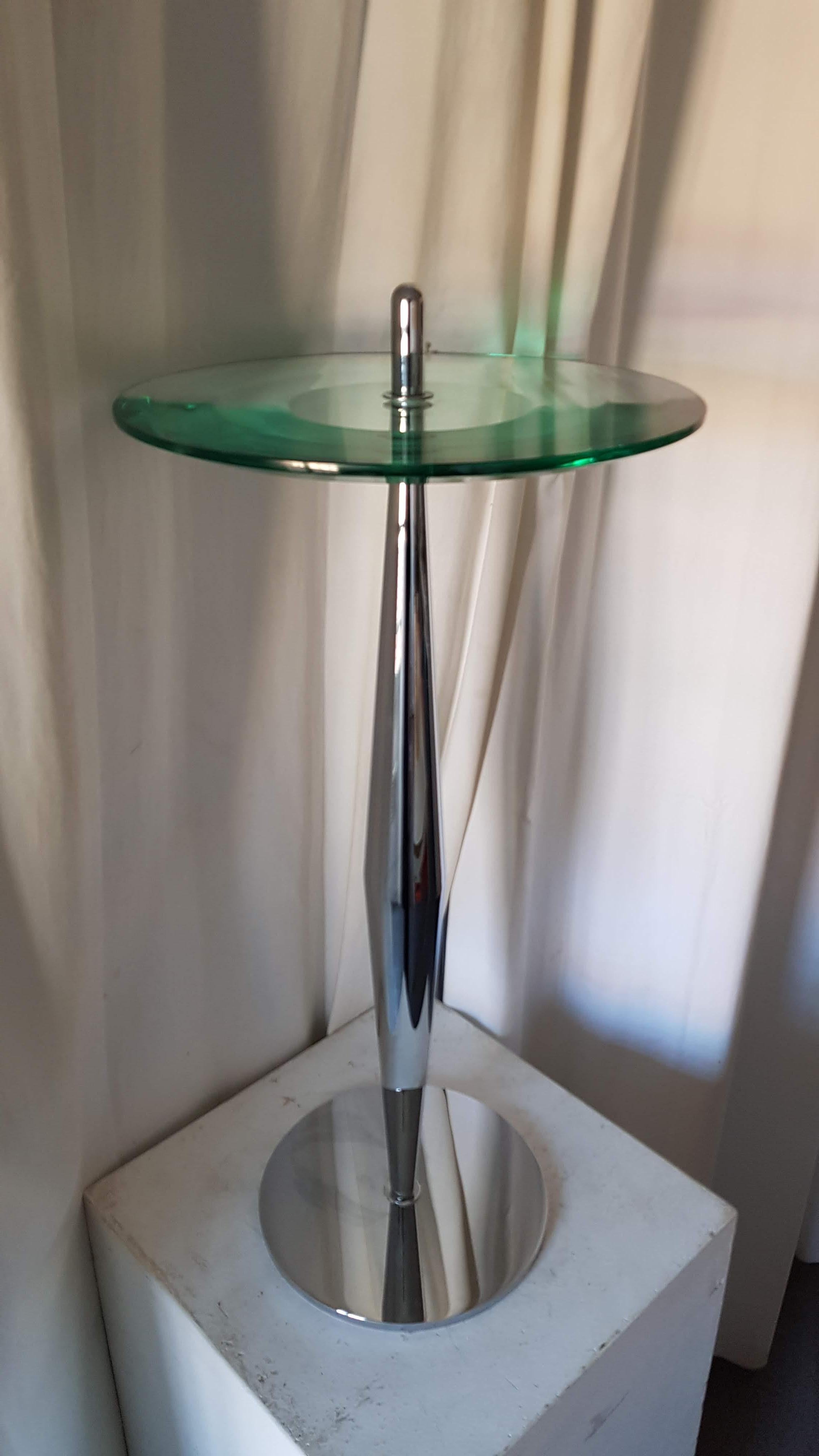 Italian Table Murano Glass and Metal For Sale