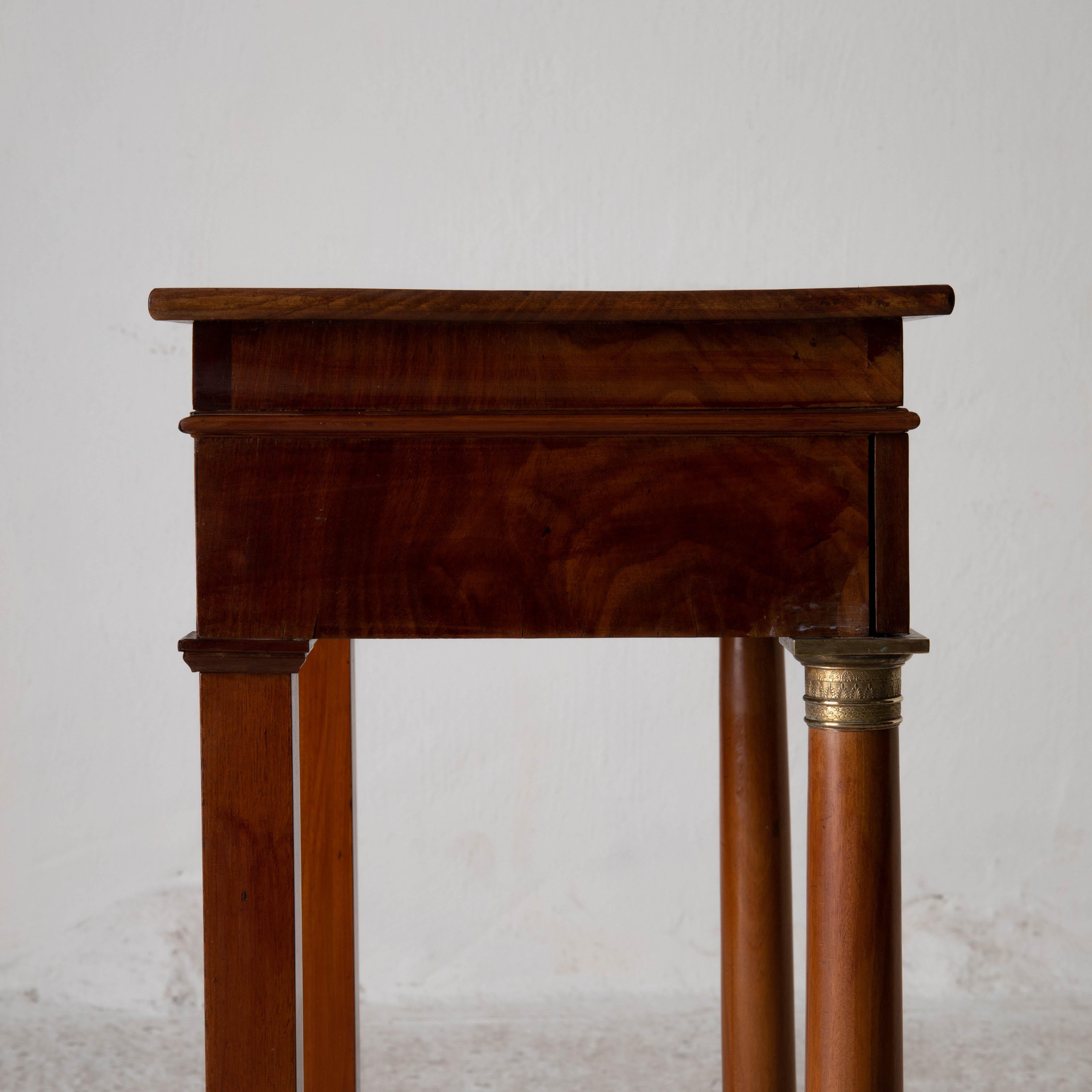 Table Nightstand Swedish 19th Century Mahogany Brass, Sweden For Sale 11