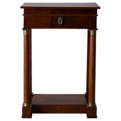 Table Nightstand Swedish 19th Century Mahogany Brass, Sweden