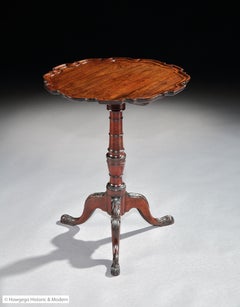 Table Ocassional Sofa Mahogany Tripod Tilt Top Piecrust Edge Chippendale Period