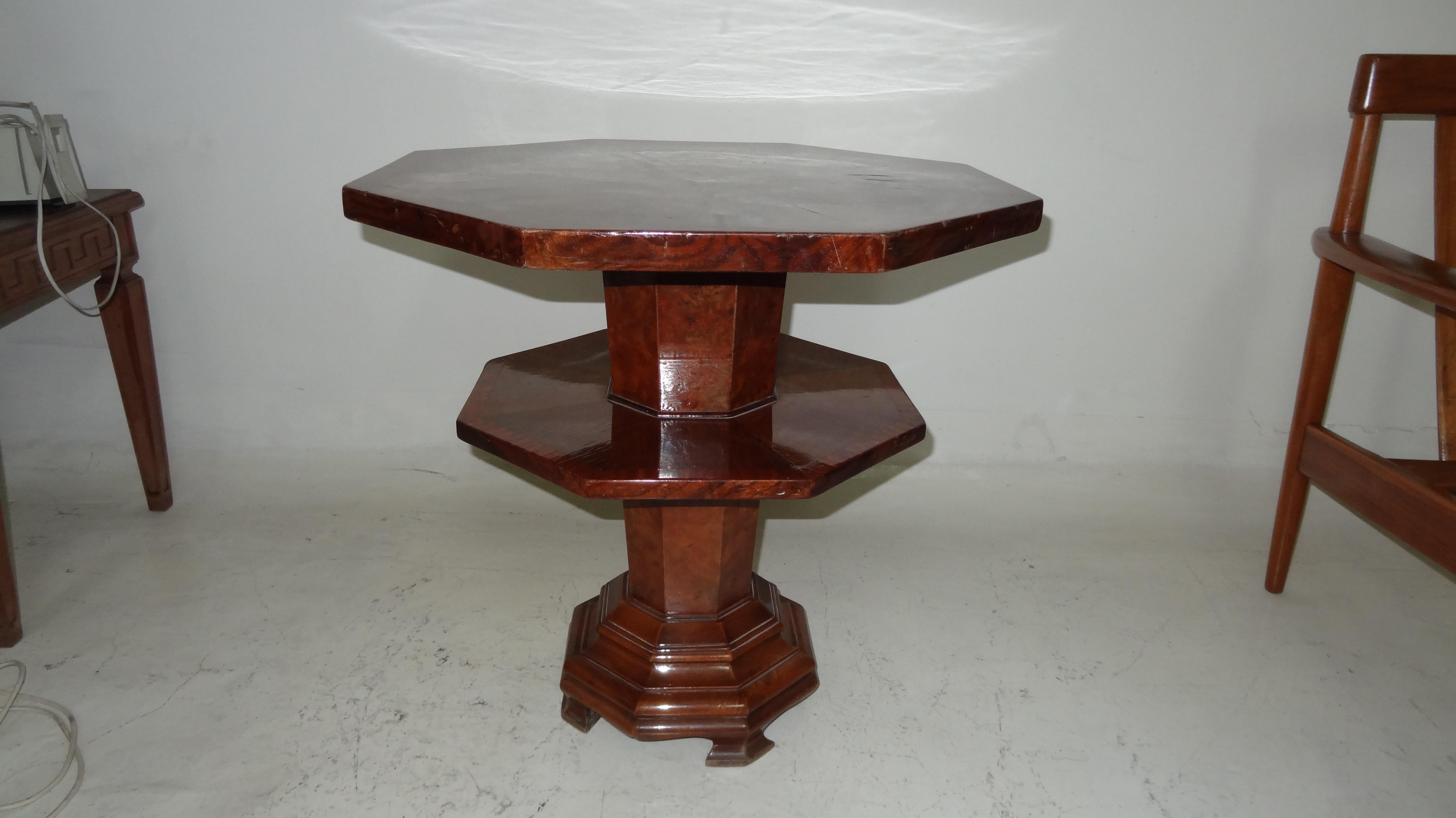 Table Octagonal in Wood, France, 1930, Art Deco For Sale 5
