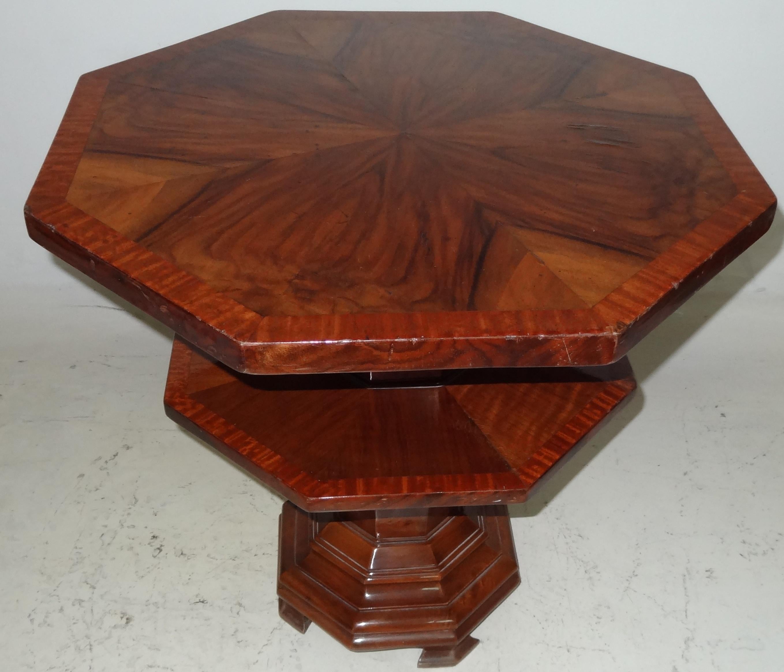 Table octogonale en bois, France, 1930, Art Déco en vente 1