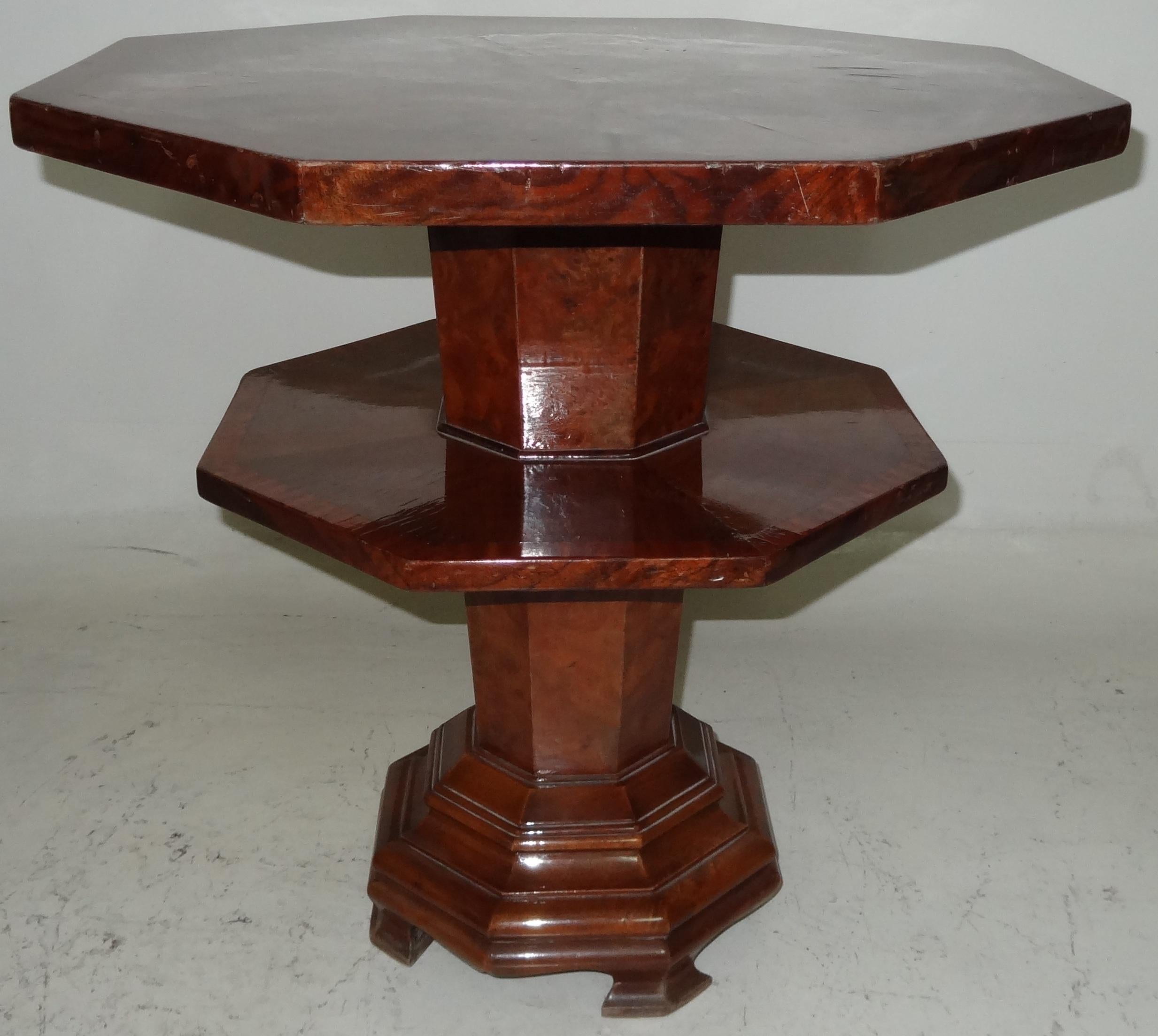 Table Octagonal in Wood, France, 1930, Art Deco For Sale 4