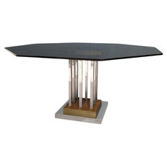 Vintage Table octogonale avec pied centrale Romeo Rega