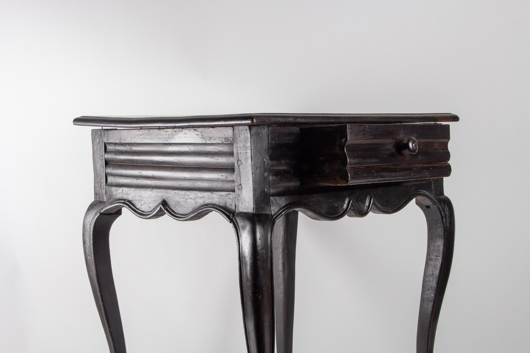 Mid-19th Century Table, Office from the Beginning of the 19th Century, Louis XV Style in Blackene For Sale