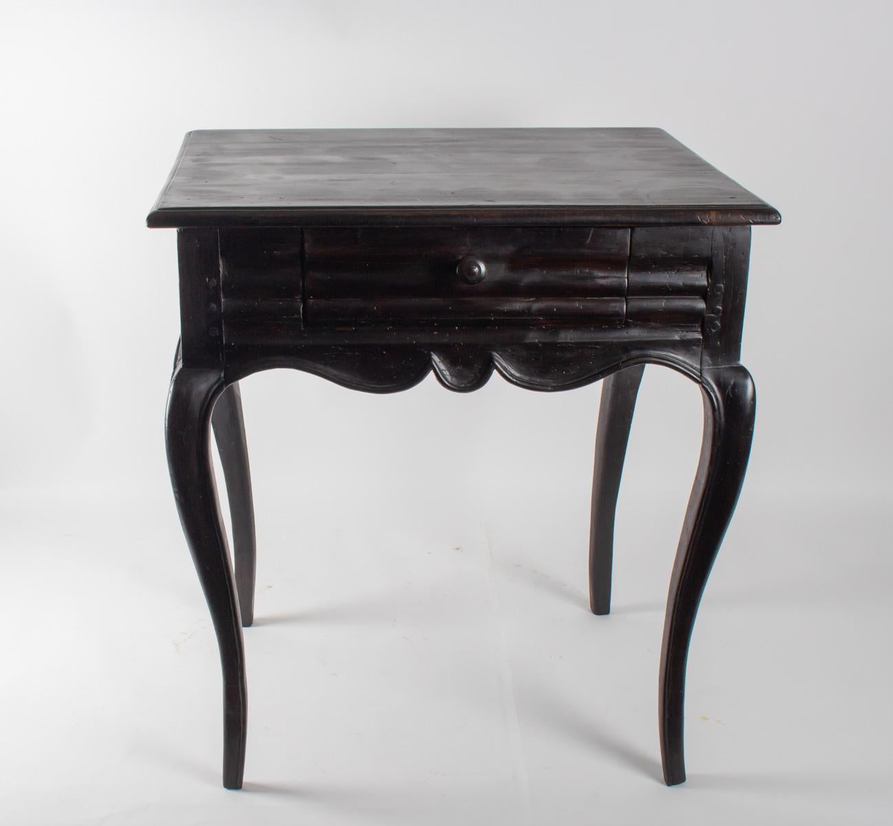 Wood Table, Office from the Beginning of the 19th Century, Louis XV Style in Blackene For Sale