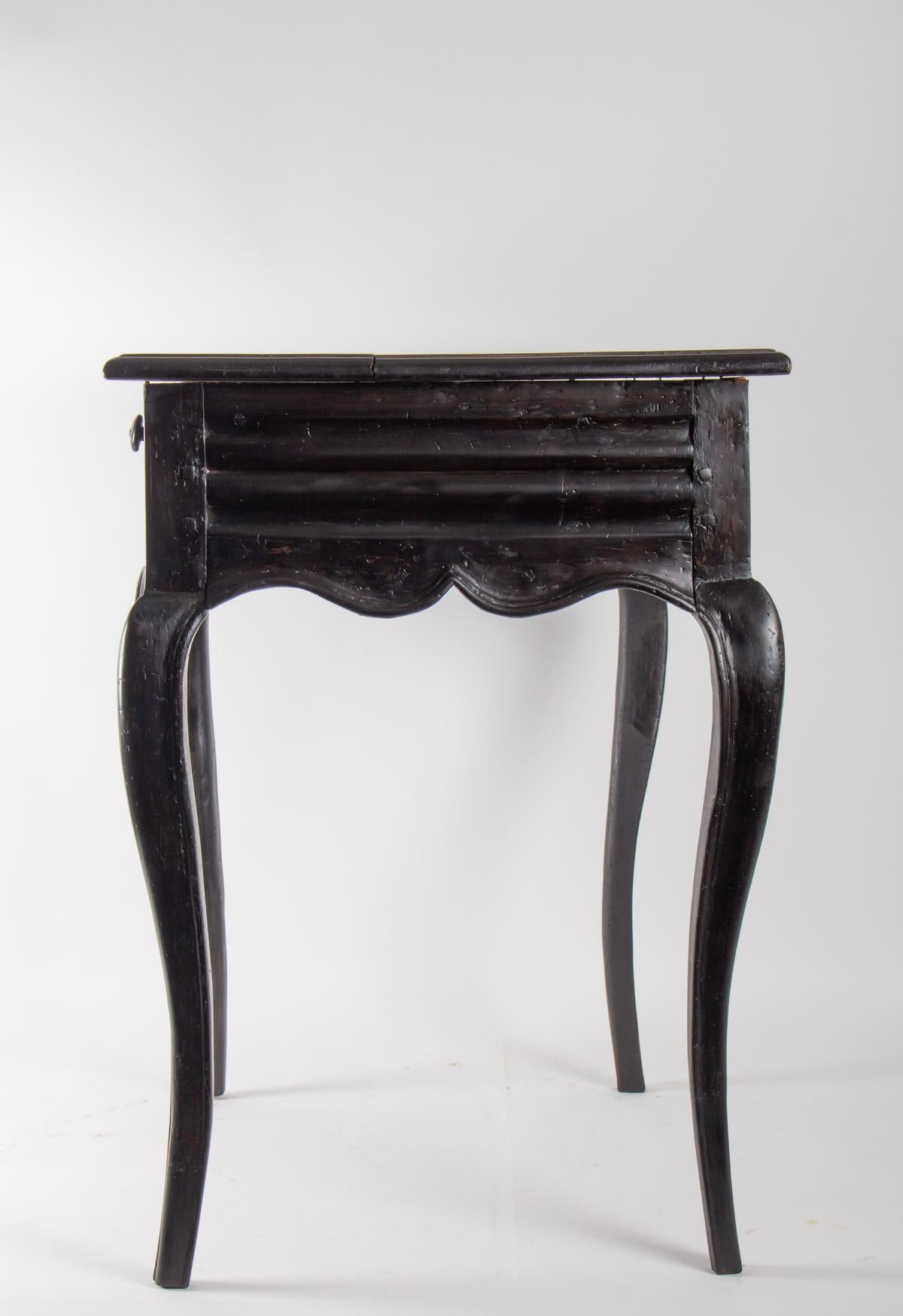 Table, Office from the Beginning of the 19th Century, Louis XV Style in Blackene For Sale 1