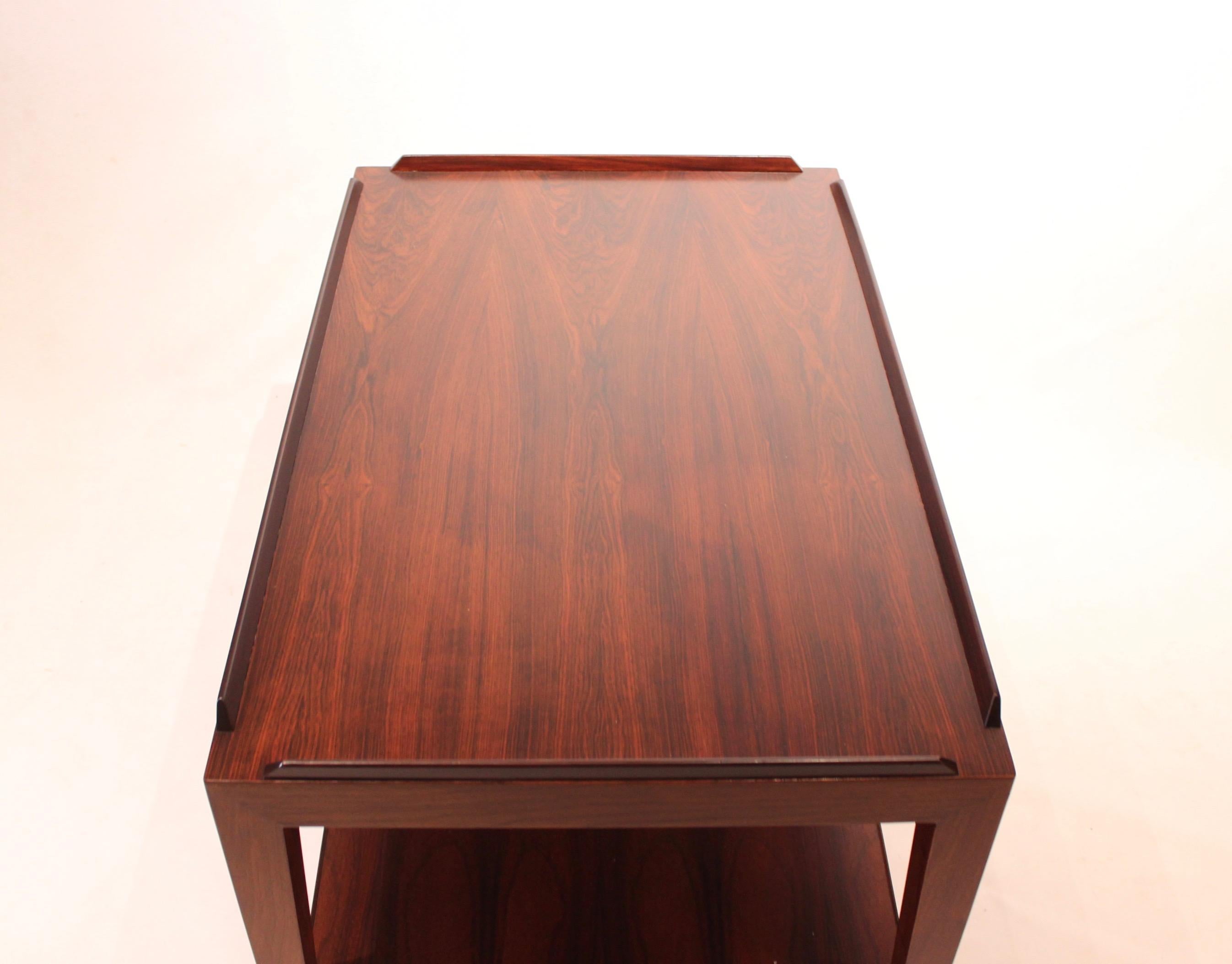 Danish Table on Wheels in Rosewood by Severin Hansen and Haslev Furniture, 1960s