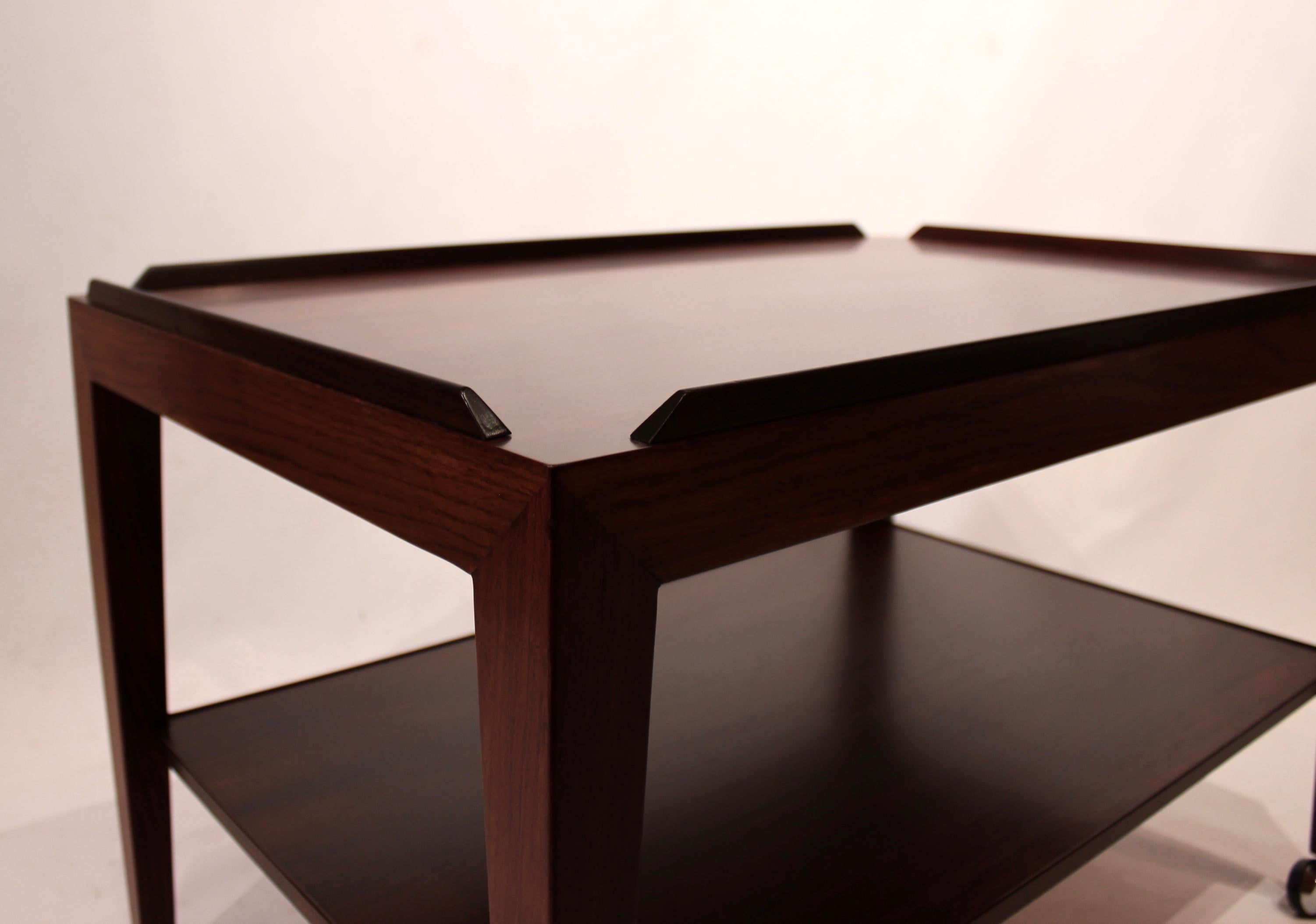 Table on Wheels in Rosewood by Severin Hansen and Haslev Furniture, 1960s 1