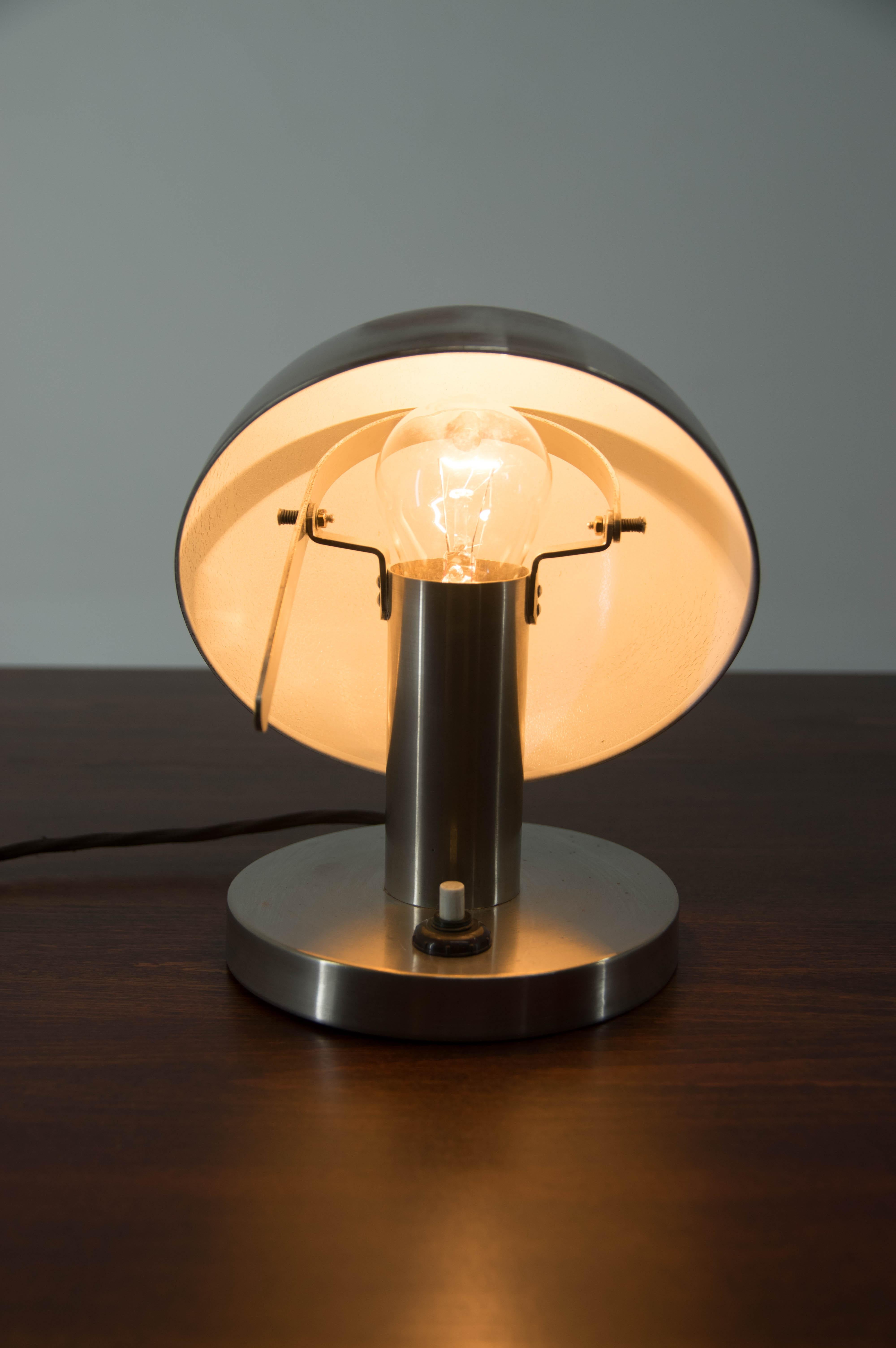 Table or Bedside Nickel-Plated Lamp, 1920s 2
