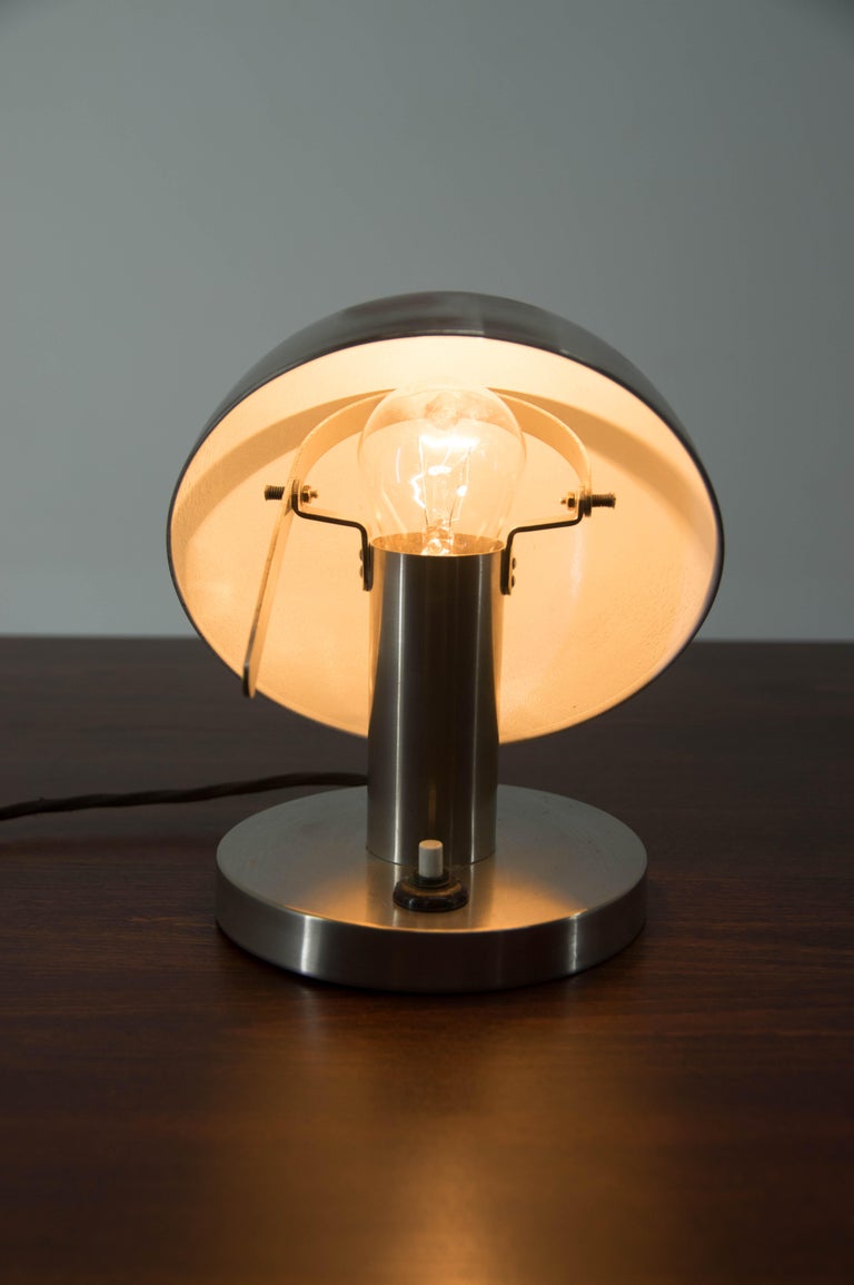 Table or Bedside Nickel-Plated Lamp, 1920s For Sale 2