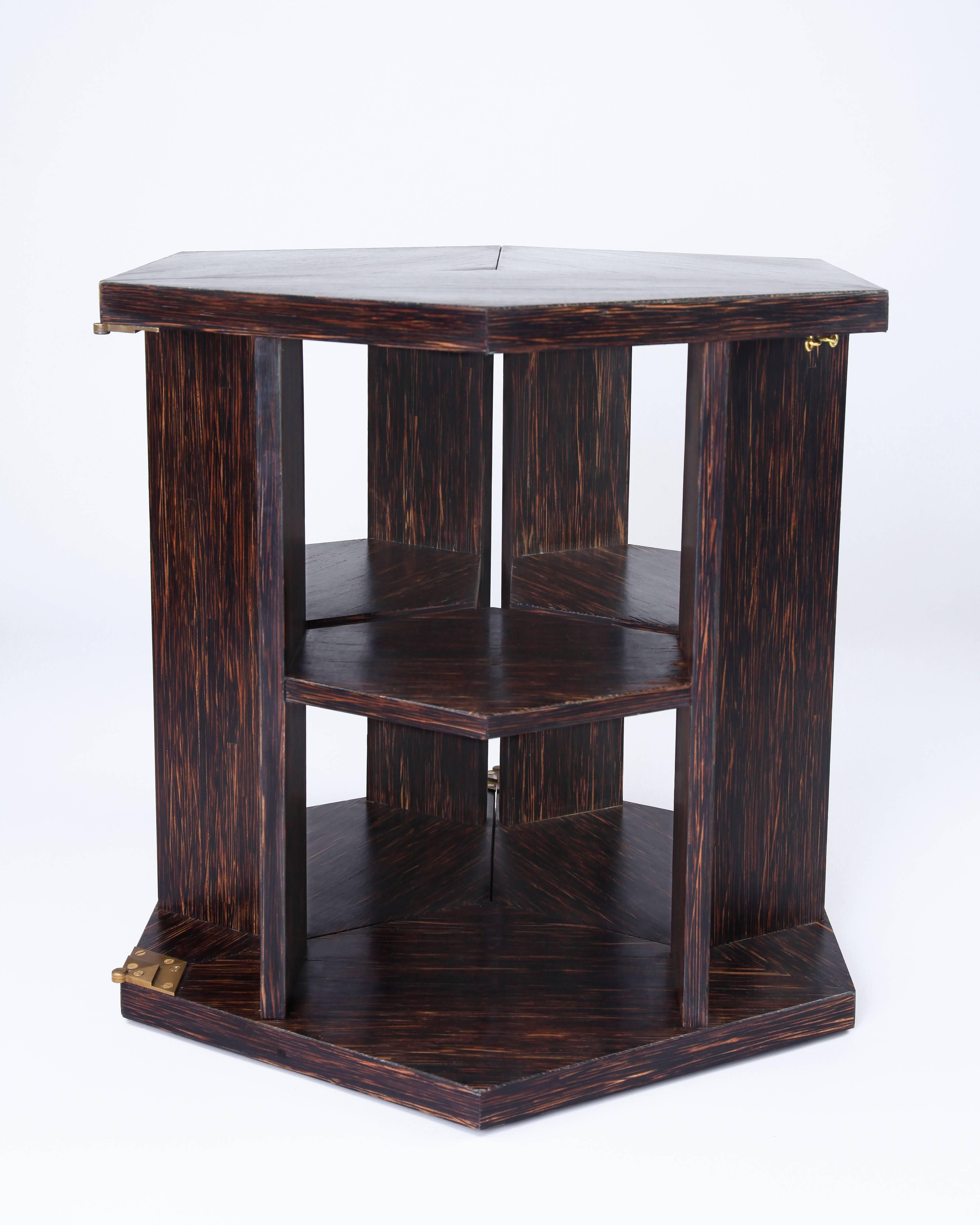 American Table or Bookcase by Eugene Printz in Palmwood For Sale