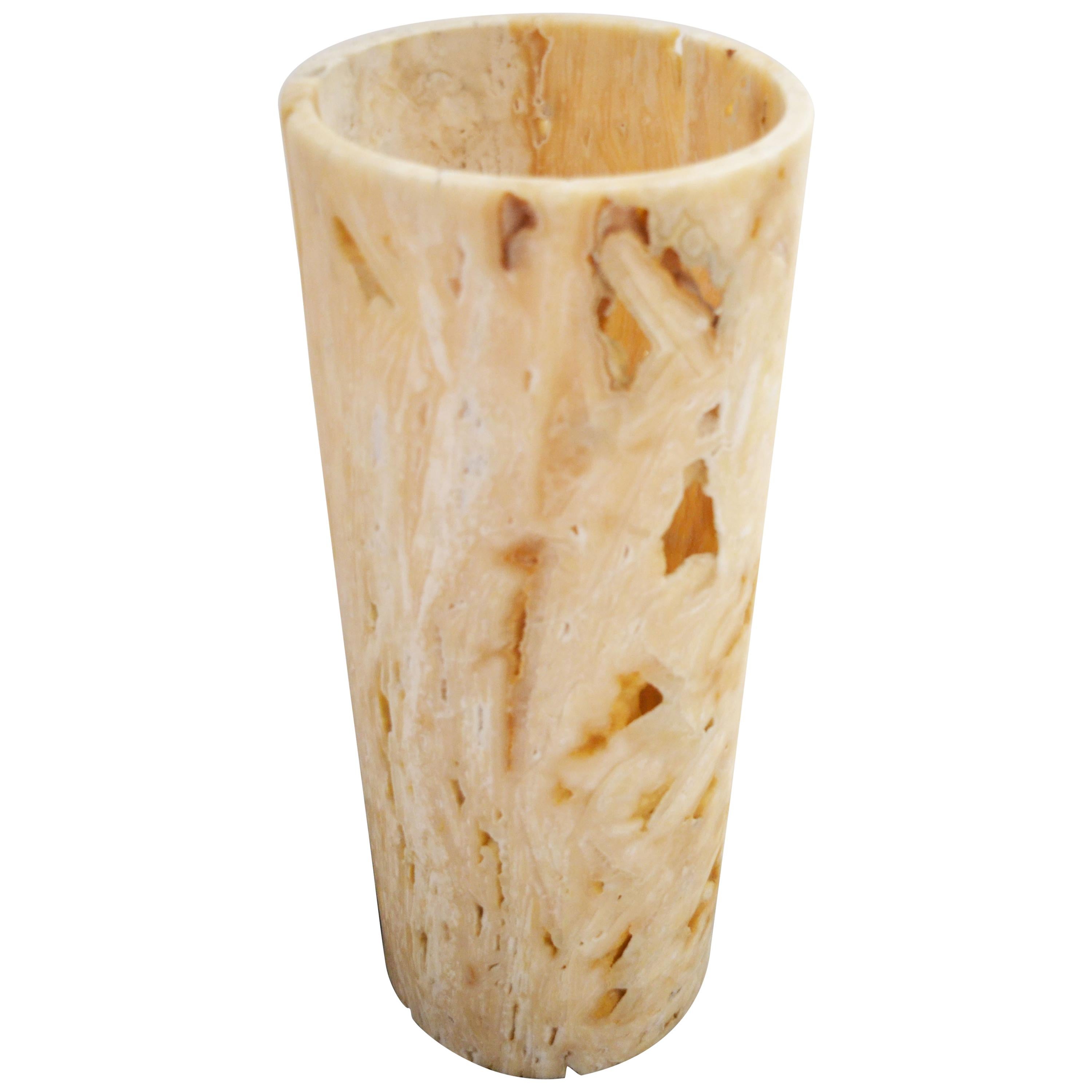 One-off Solid Honey Onyx Lamp by Element&Co For Sale