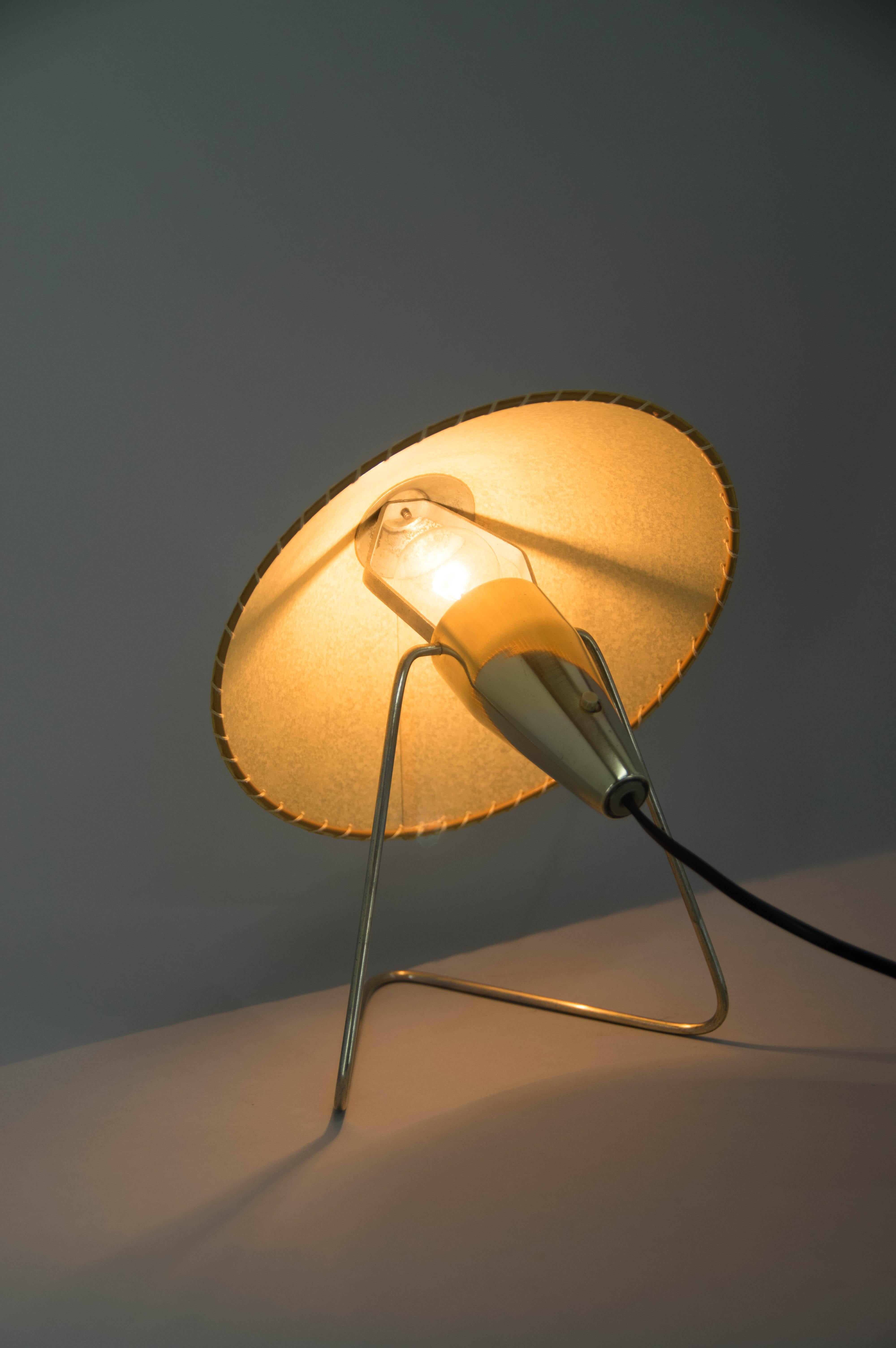 Brass Table or Wall Lamp by Helena Frantova for OKOLO, Czechoslovakia, 1950s