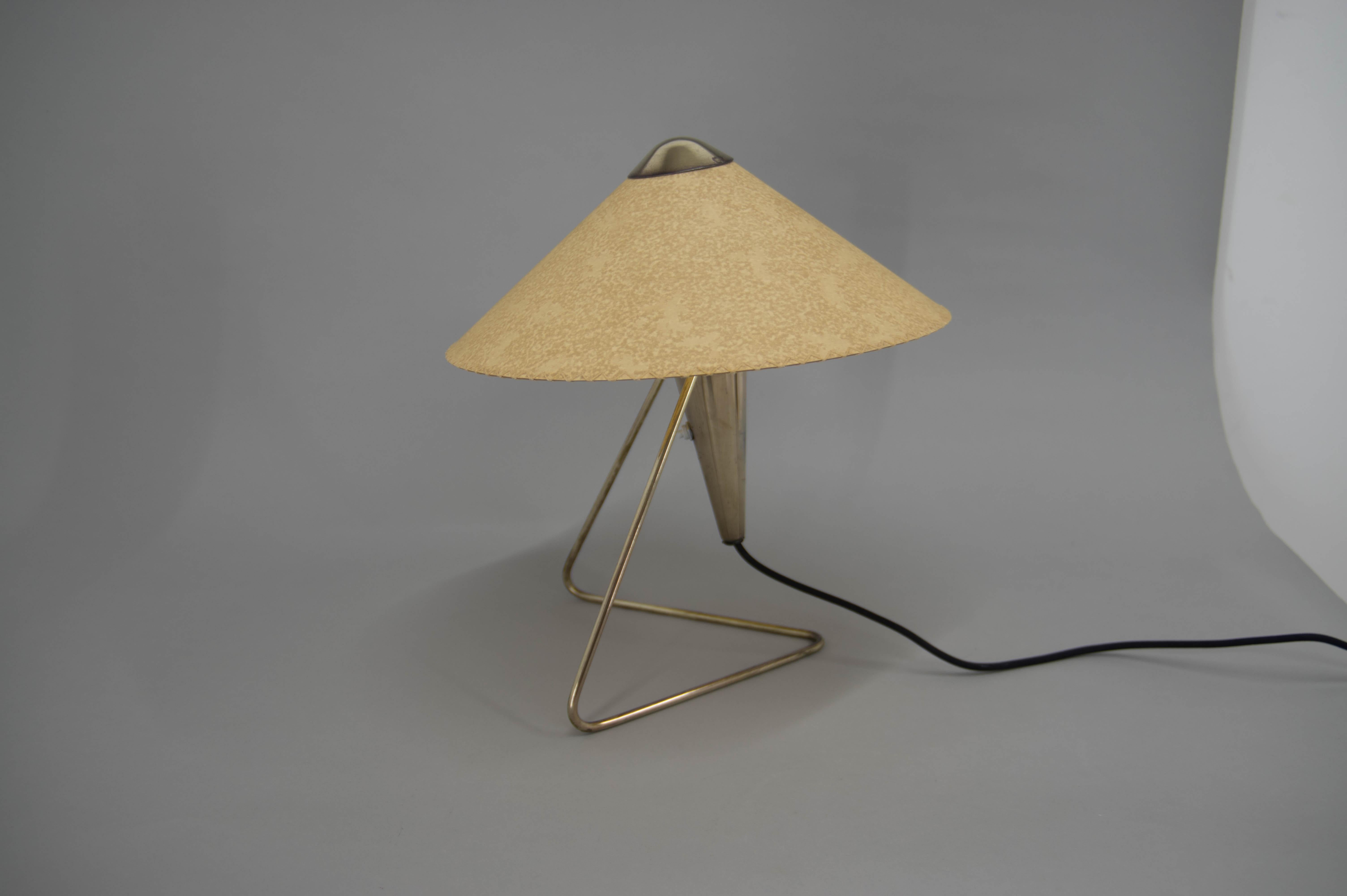 Brass Table or Wall Lamp by Helena Frantova for Okolo, Czechoslovakia, 1950s