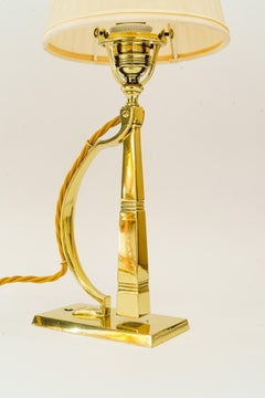 Table or Wall lamp with fabric shade vienna around 1920s