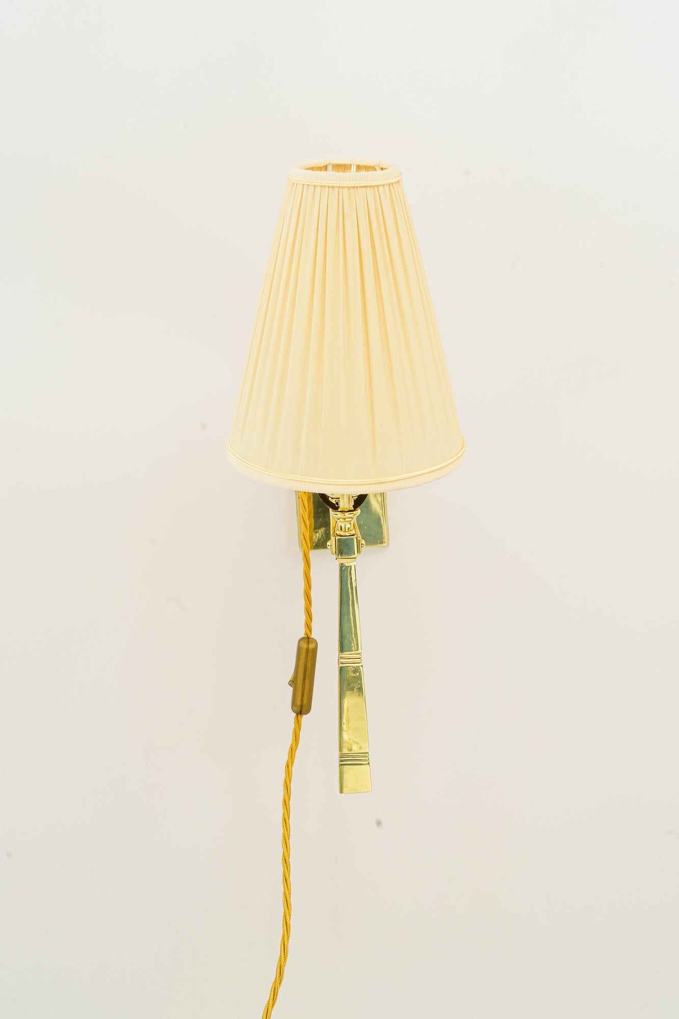 Table or Wall lamp with fabric shade vienna around 1920s In Good Condition For Sale In Wien, AT
