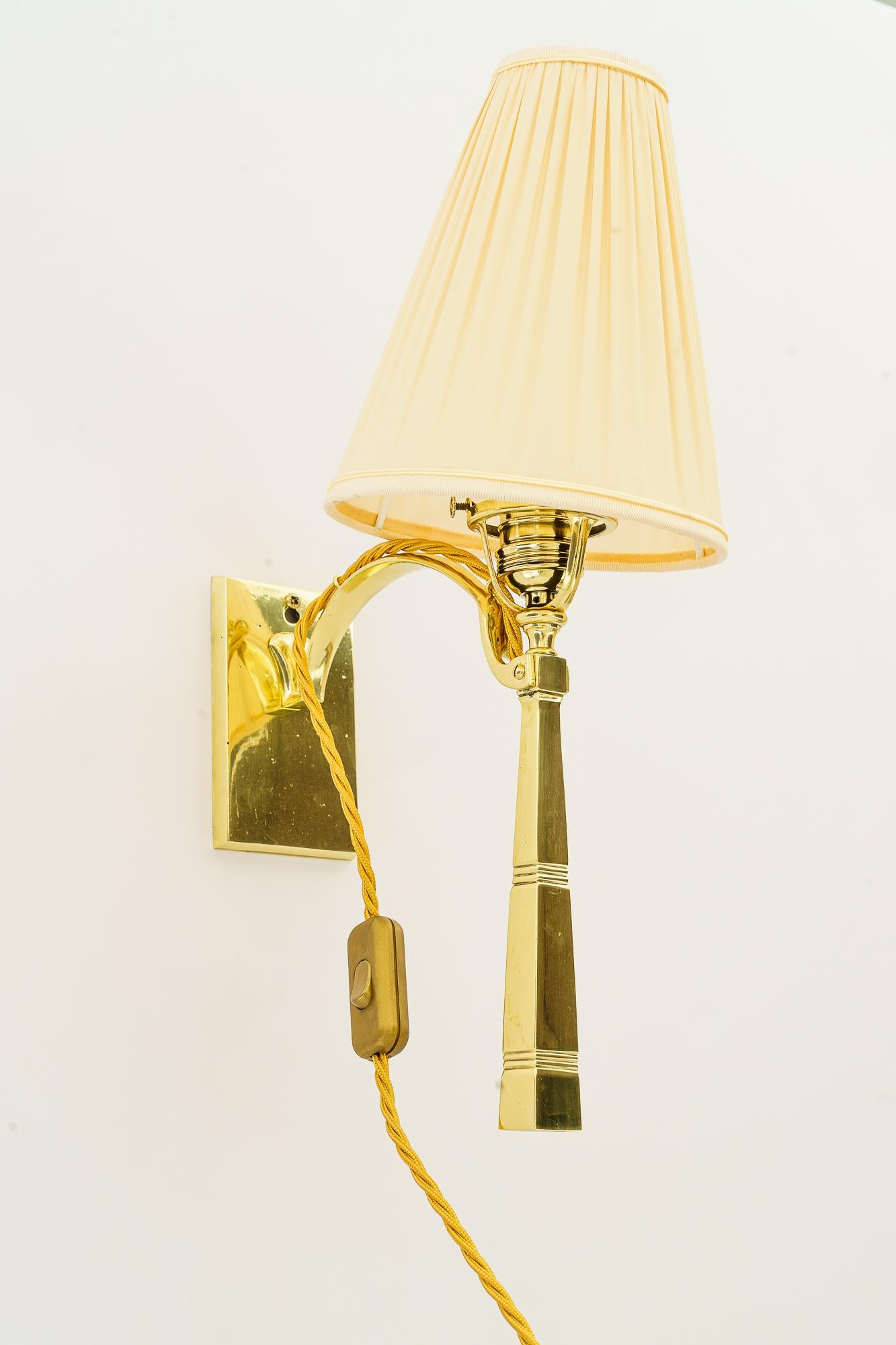 Early 20th Century Table or Wall lamp with fabric shade vienna around 1920s For Sale