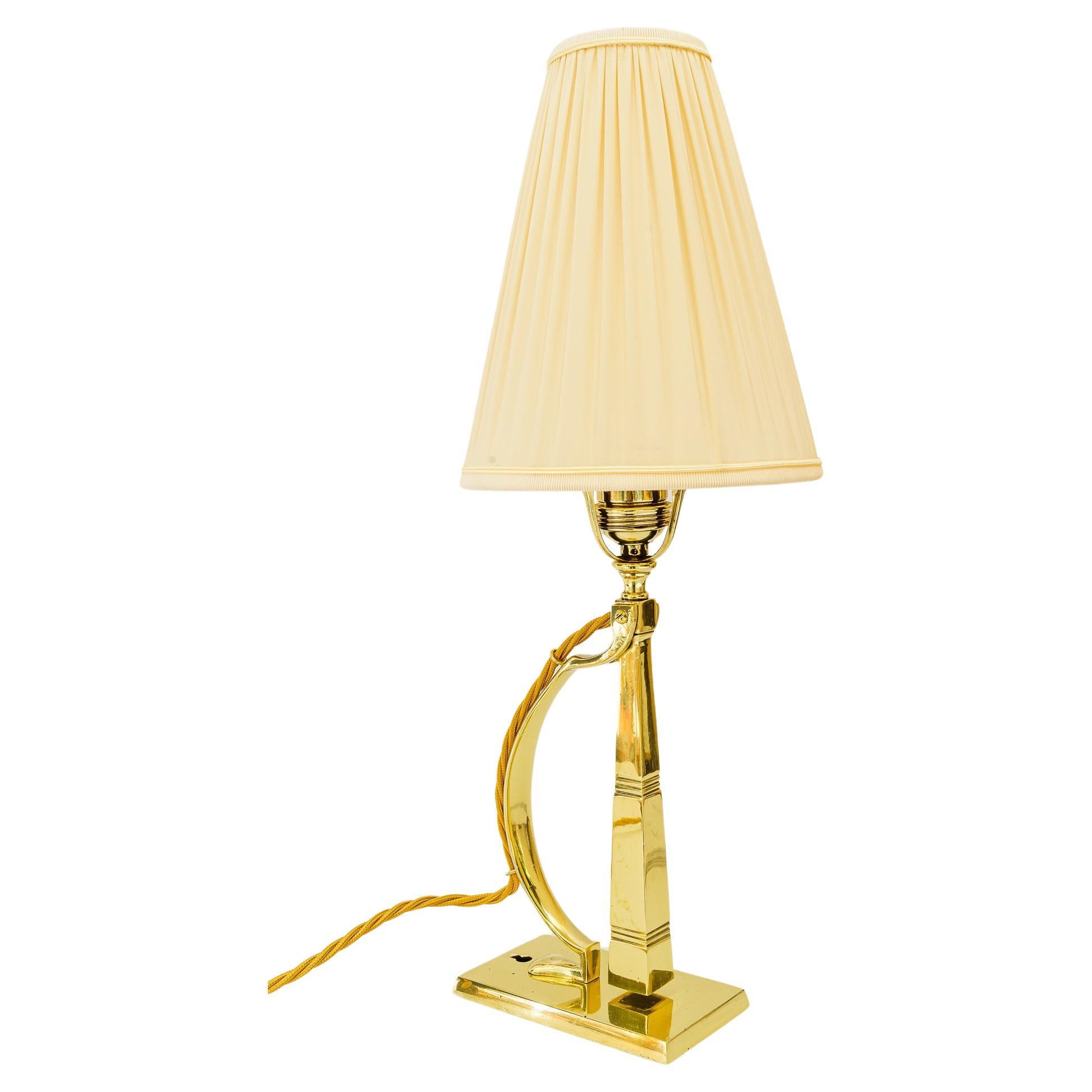 Lampe de table ou applique avec abat-jour en tissu vienna des années 1920