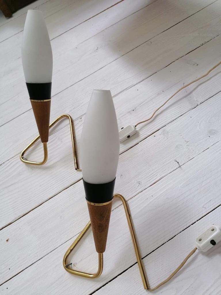 Mid-Century Modern Table or Wall Opaline Lamps