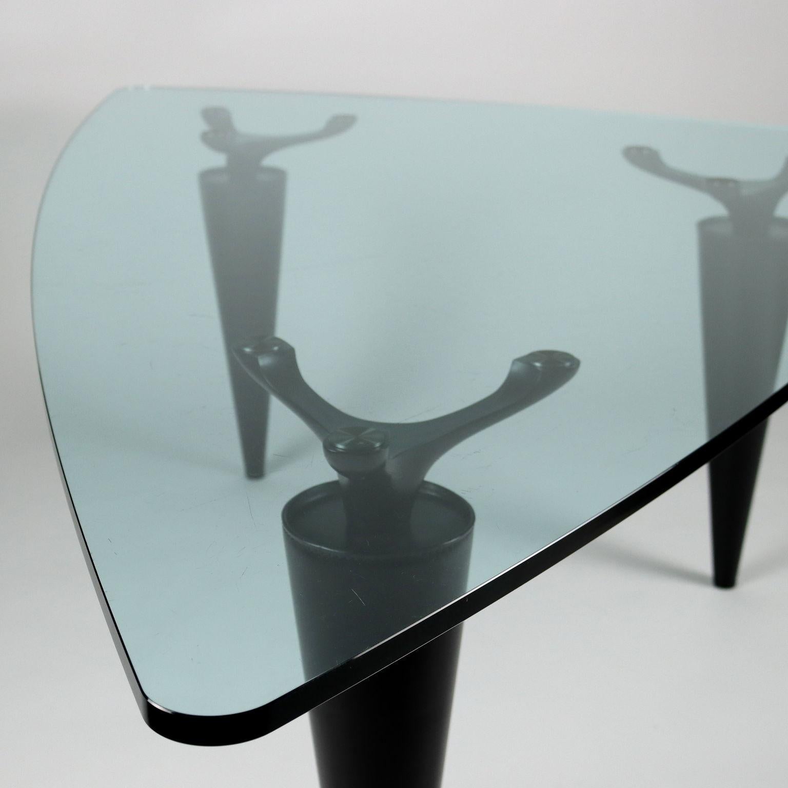 Table Oscar by Cassina Leather Wood Metal Italy 1980s-1990s 3
