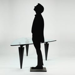 Tavolo Oscar di Cassina Leather Wood Metal Italia anni '80-'90
