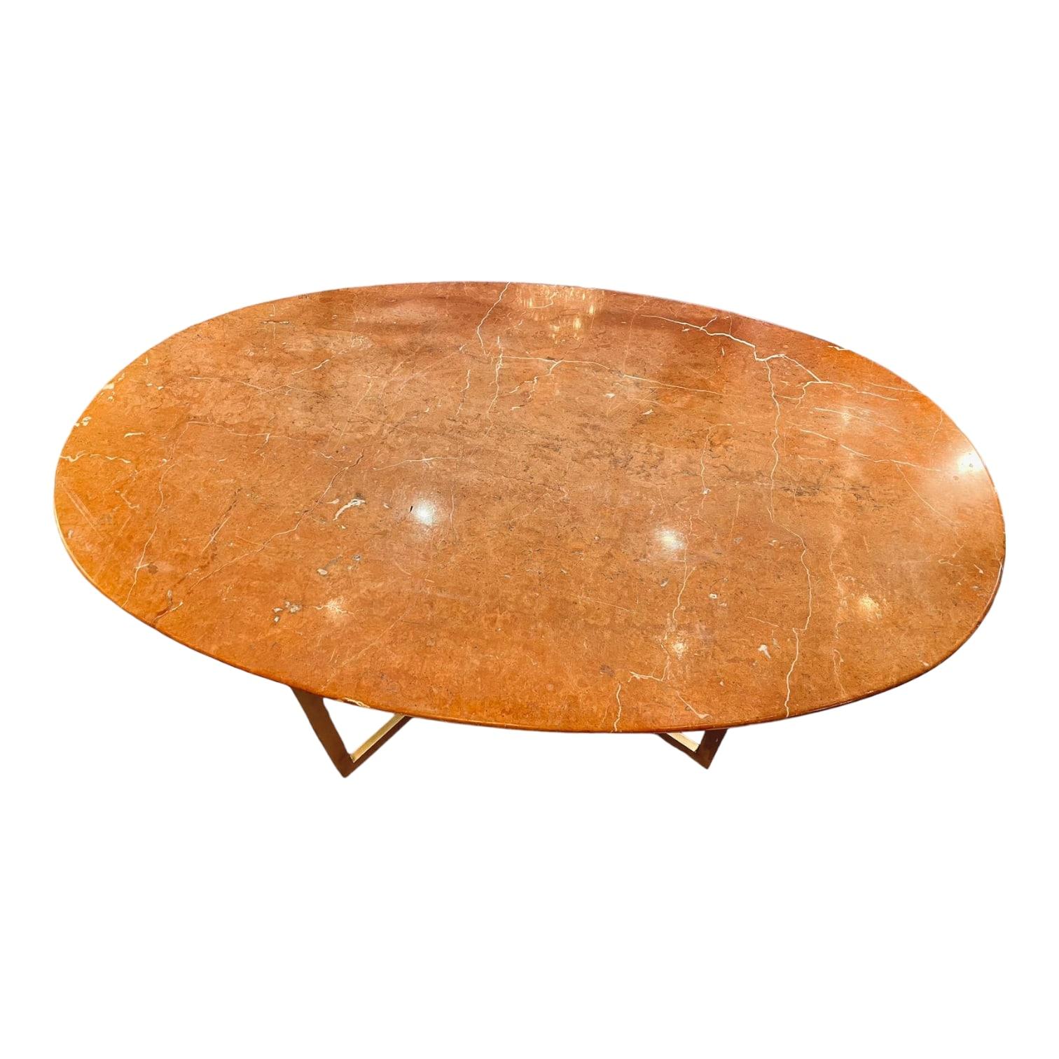 Late 20th Century Italian 20th Century Red Alicante Marble Dining Table  For Sale