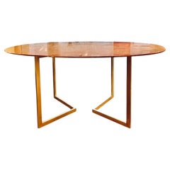 Used Table ovale de salle à manger en marbre rouge d'alicante