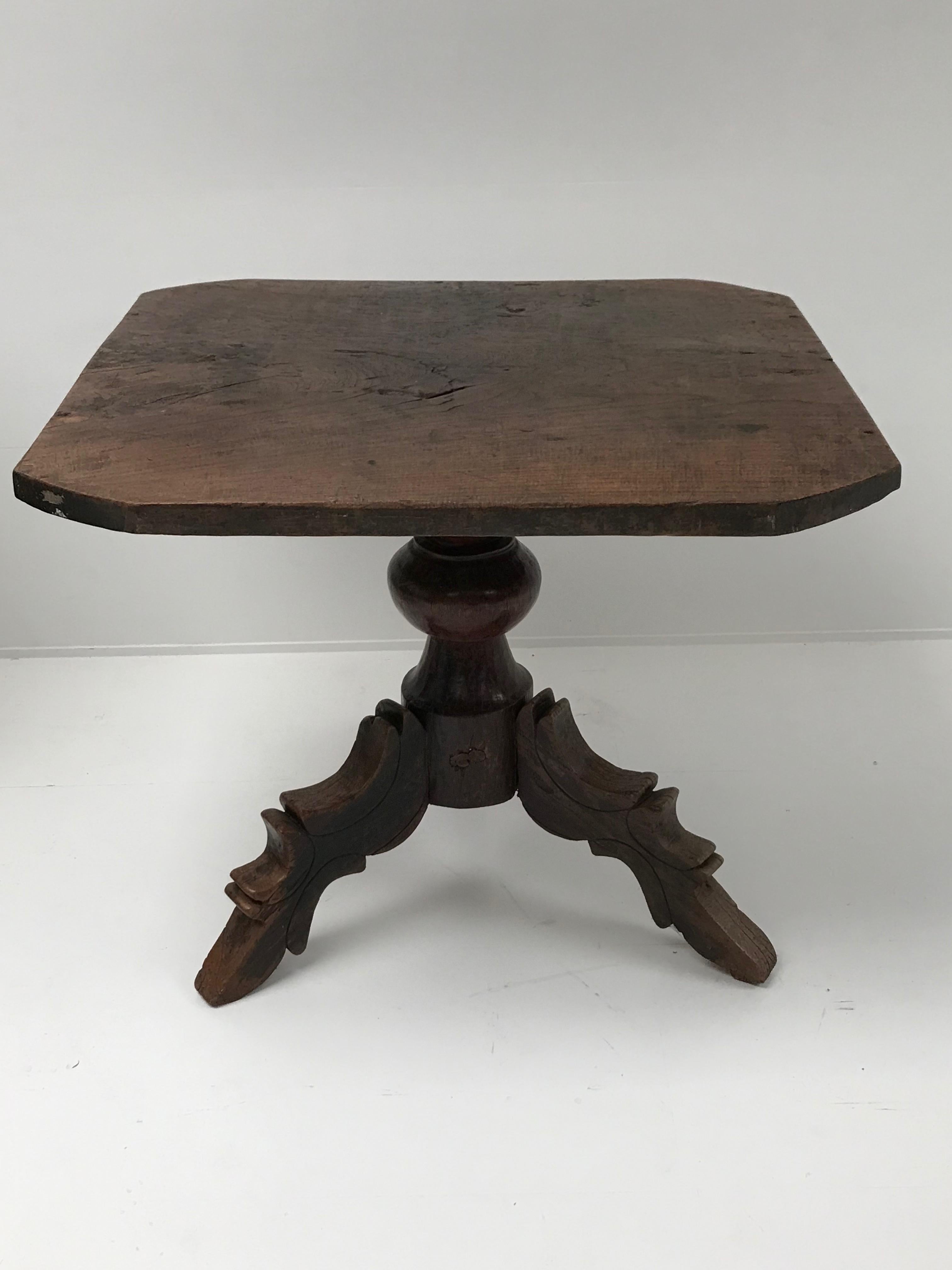 Indonesian Table Pedestal in Teak Wood For Sale