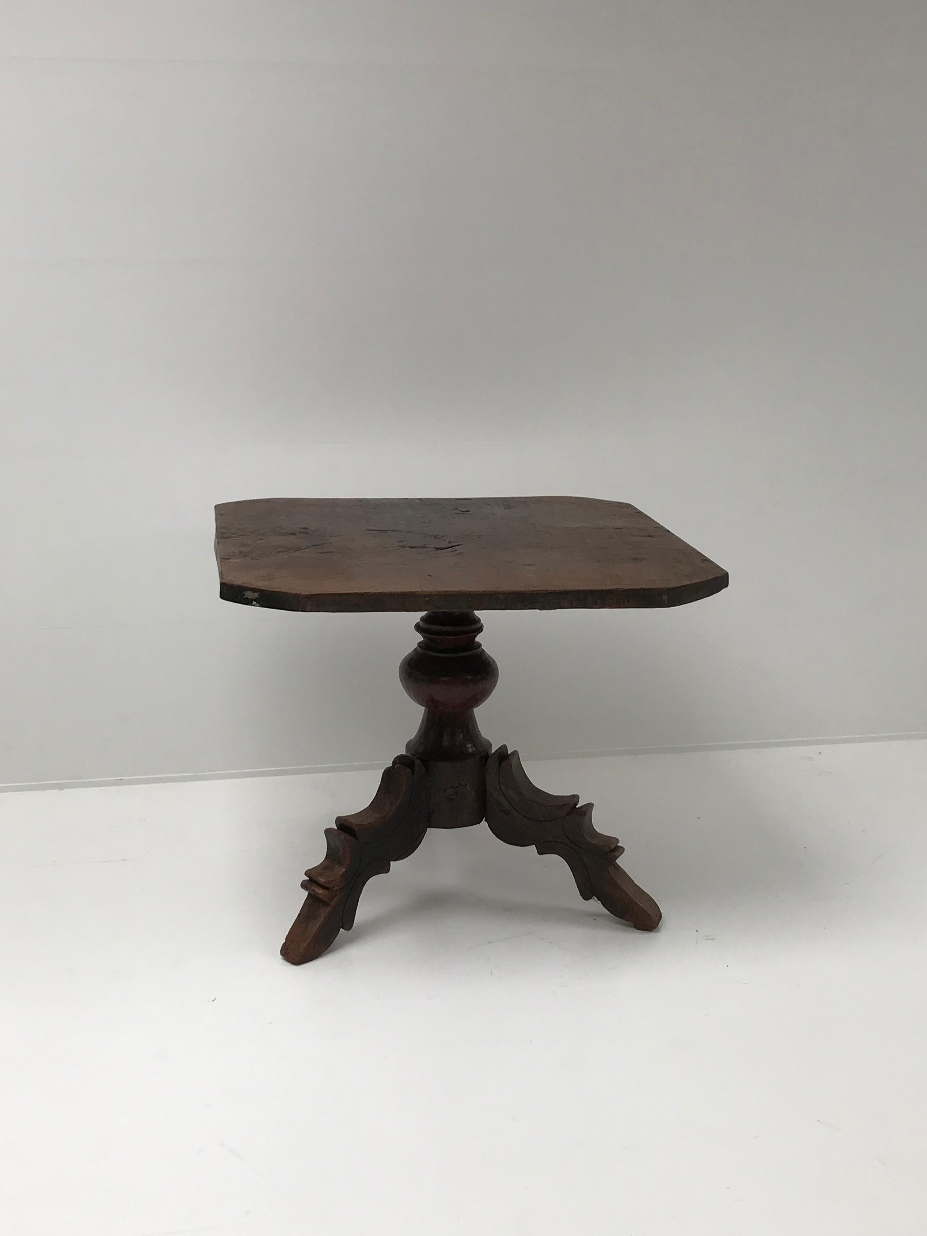 20th Century Table Pedestal in Teak Wood For Sale