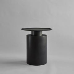 Table, Pedestal Table or End of Sofa, Pilier Model, Plated Metal.