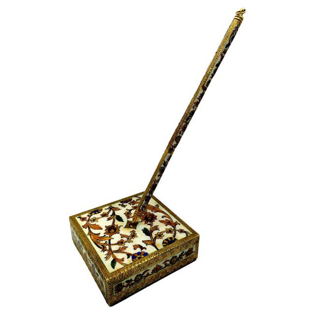 Antique French Silver Gilt And Enamel Writing Desk Set C1890 Pen Pencil antique-french-silver-gilt-and-enamel-writing-desk-set-c1890-pen-pencil