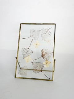 Table Picture Frame with Real Leaf Decoration, France, 1970s