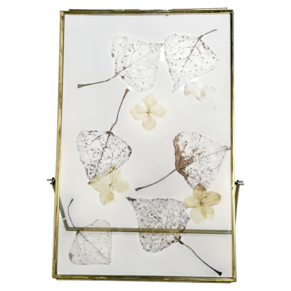 Table Picture Frame with Real Leaf Decoration, France, 1970s For Sale
