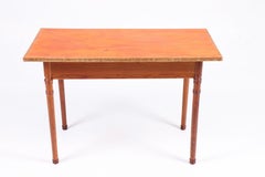 Table Pine and Patinated Leather Designed by Martin Nyrop for Rud Rasmussen