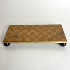 Table Plateau in Art Deco in brass, stone, ceramics and bakelite, 1930s-1940s