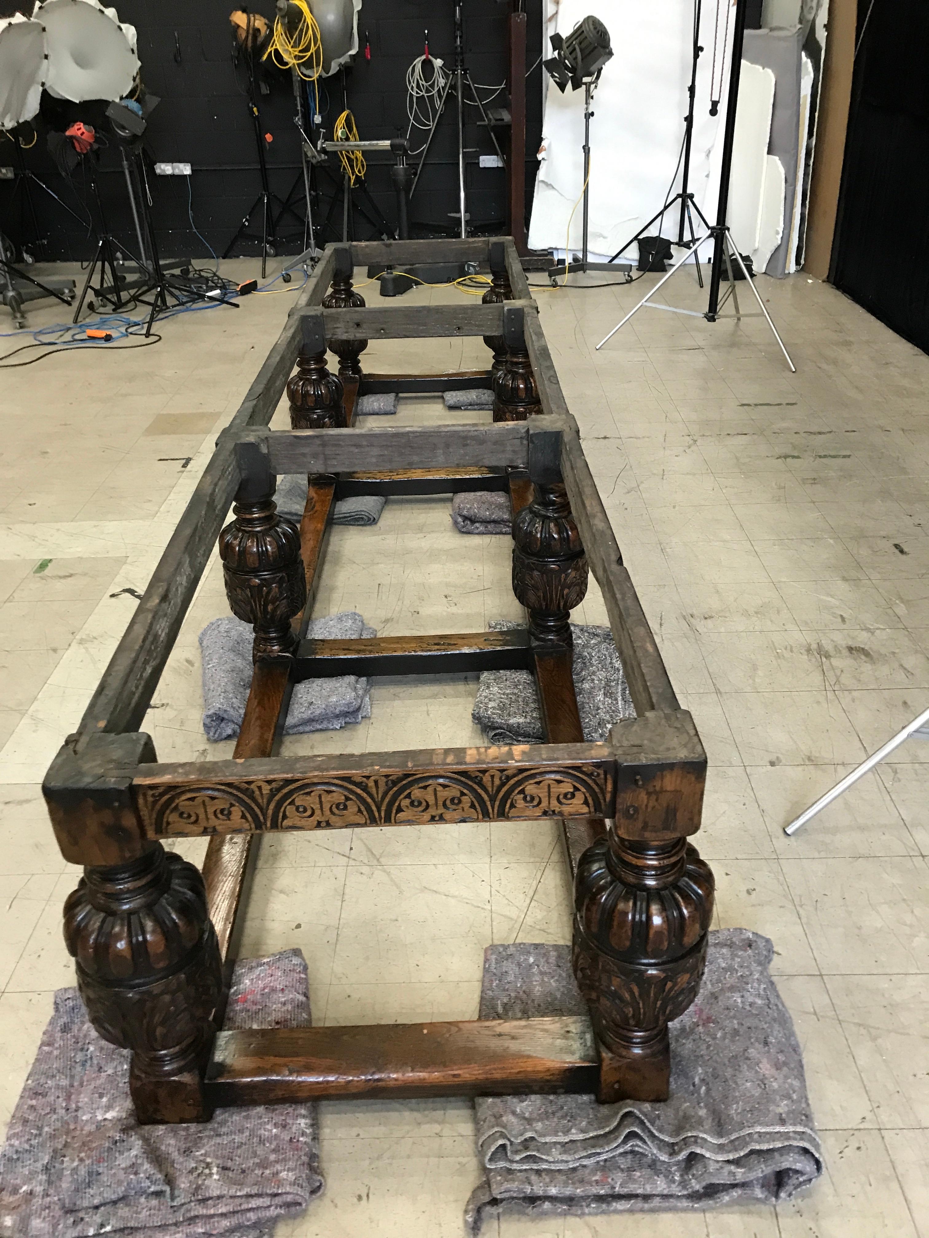 Table Refectory Oak 8 Elizabethan Bulbous Legs Seats20, Gillows Crosby Hall 10ft For Sale 4