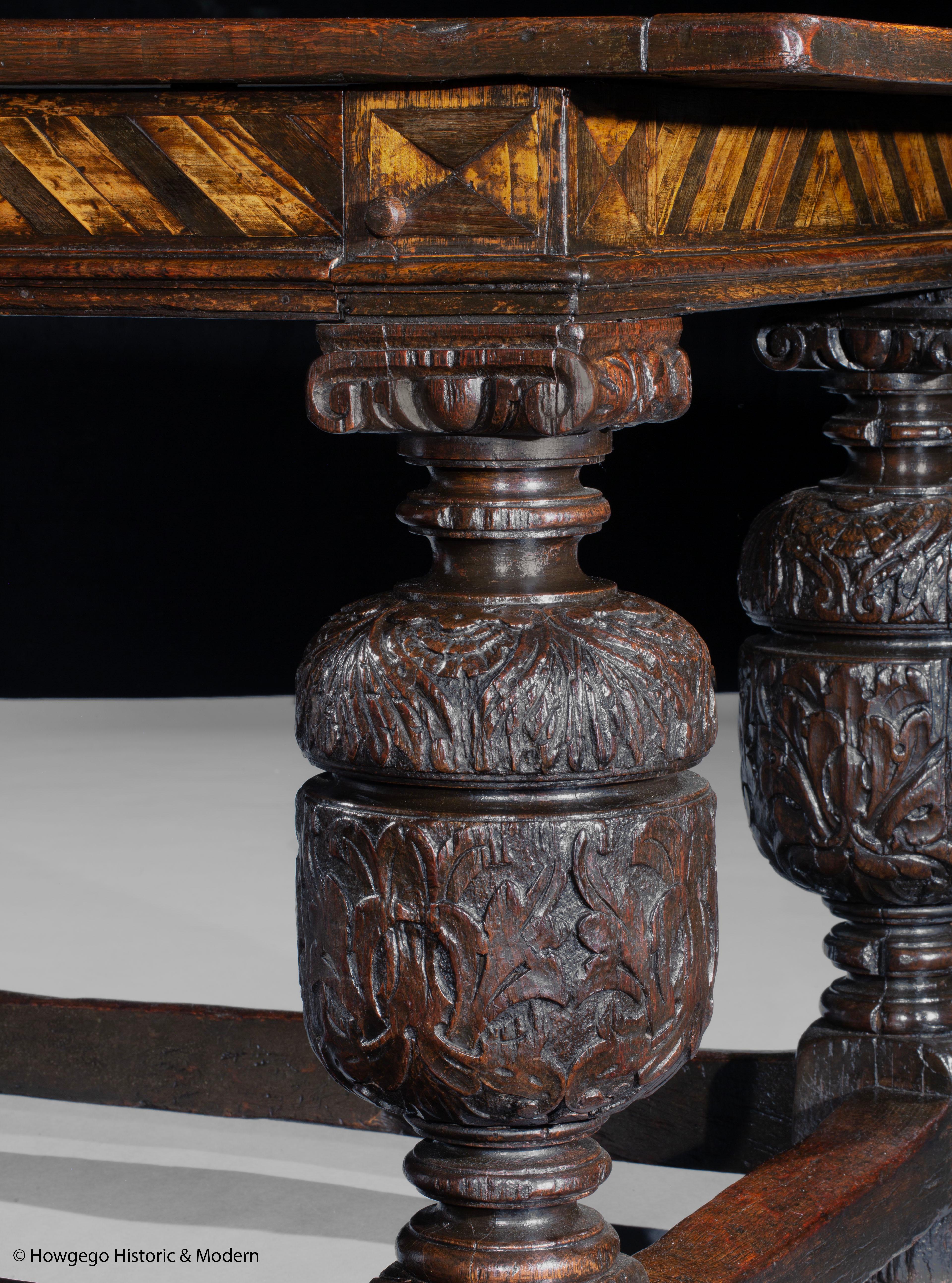 Gothic Revival Table Refectory Dining Seats18 Antiquarian Parquetry Elm Oak Box 368cm 145