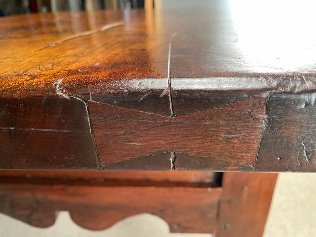 Tisch Rent Center Schreibtisch Spanische Platte 1 Plank Kastanienholz Eisengriffe L56