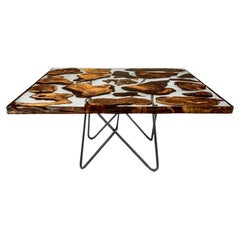 Table Riva 1920 Kauri Earth Square Table in Ancient Kauri Wood - 180 cm 70.9 inc
