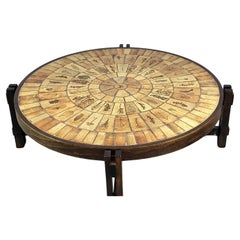 Table Roger Capron céramique Francaise design Pierre Cardin 1970 French Riviera