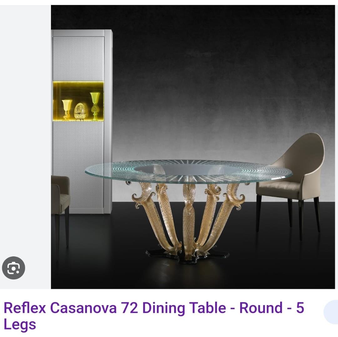 Italian Table ronde en verre de Murano 