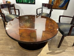 Table ronde (haute ou basse) en palissandre et bronze de Jean Pascaud