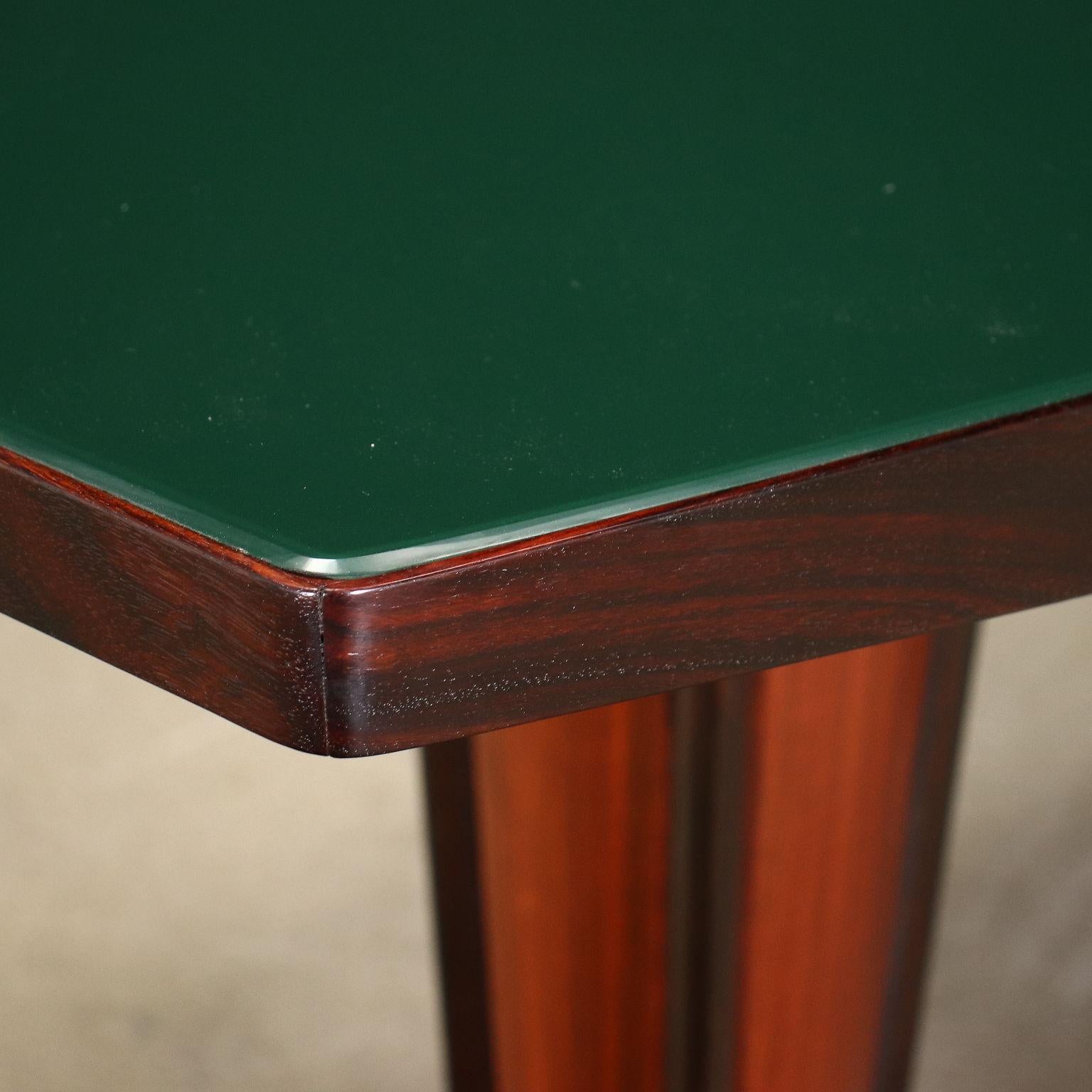 Mid-Century Modern Table Rosewood Glass Italy 1950s For Sale