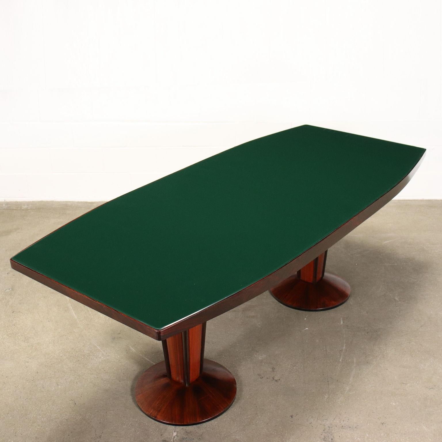 Mid-20th Century Table Rosewood Glass Italy 1950s For Sale
