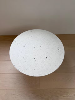 Table, Round Natural Cement Side Table, Sculptural Outdoor Design, Italy