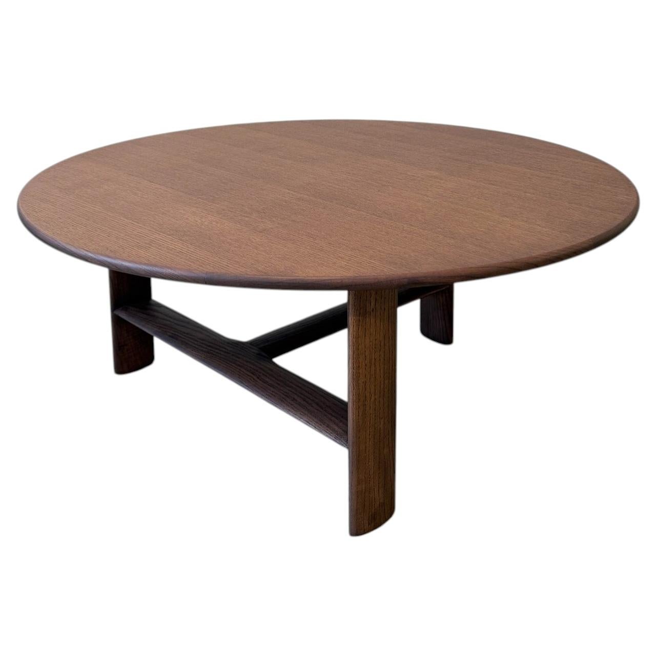 Table, Round Side Table Design, Tobacco Ash Structure, Italy For Sale