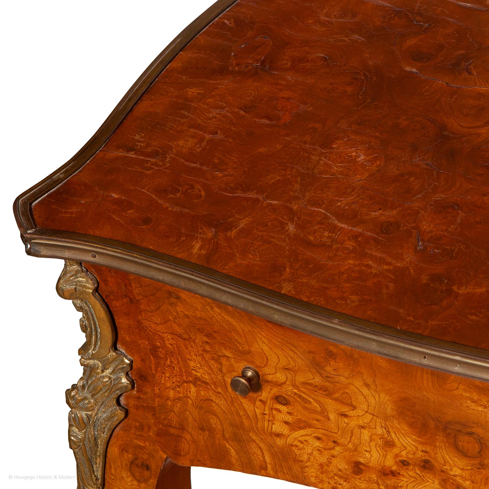 Louis XV Table Salon Giltbronze Mount Ormolu Burr Walnut 19century Louis V Revival Petite