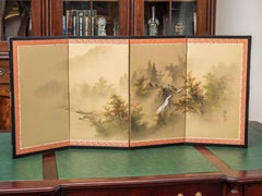 Table screen Chinese screen with painting on silk