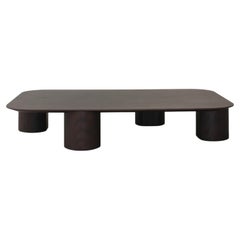 Table, table basse sculpturale en Wood Design, finition en placage de frêne de réglisse, Italie